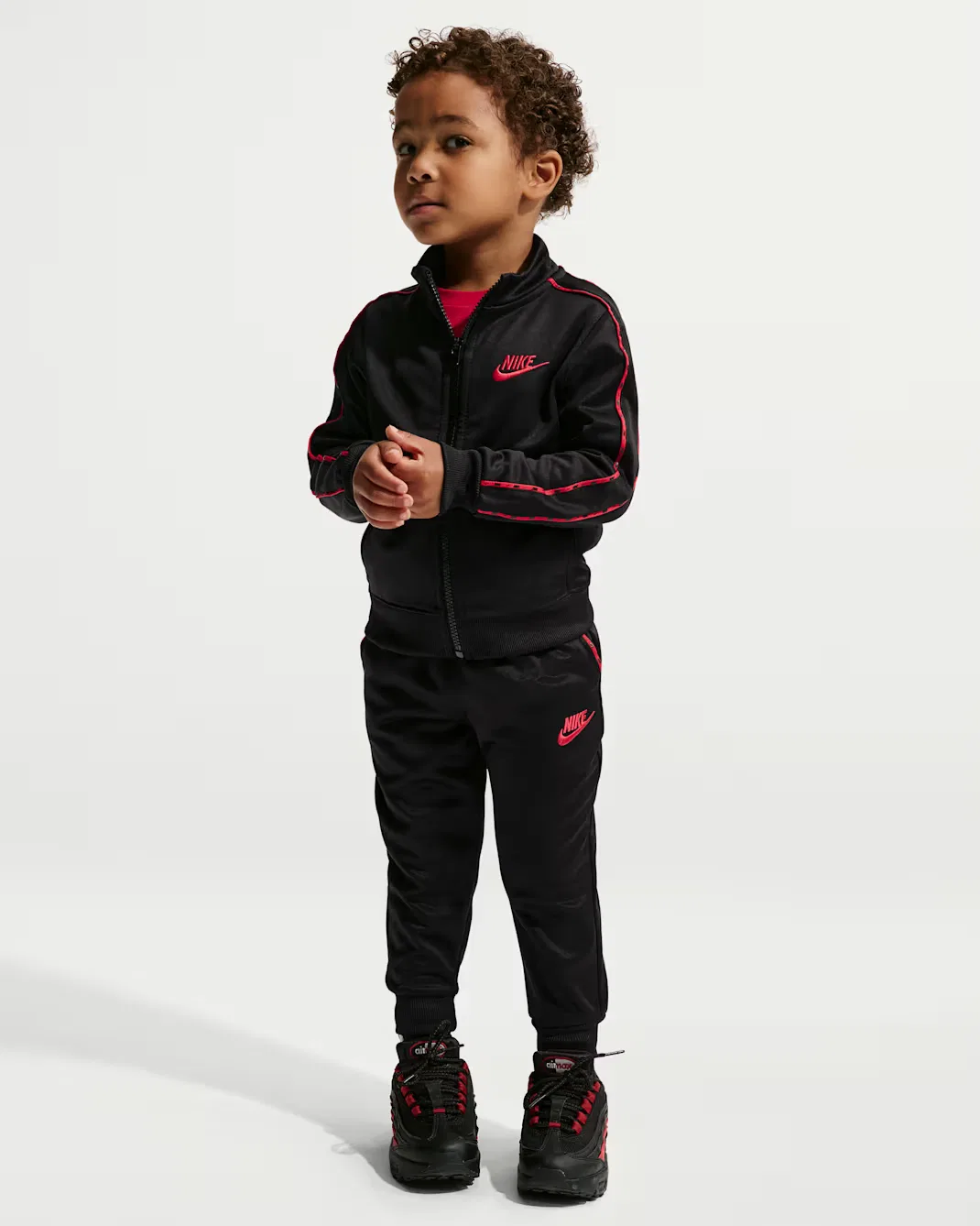 Детский комплект одежды Dri-FIT Lifestyle из 2 предметов с застежкой-молнией и декоративным кантом Propus Nike, Black