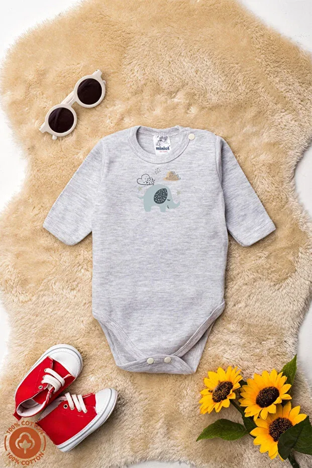 Детский комплект боди с длинным рукавом с принтом Miniel Organic, Blue — фото 2