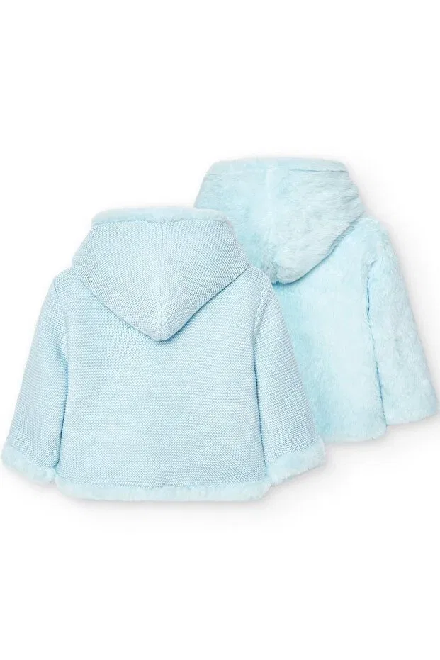 Детская куртка для девочек с капюшоном Boboli, Light Blue — фото 2