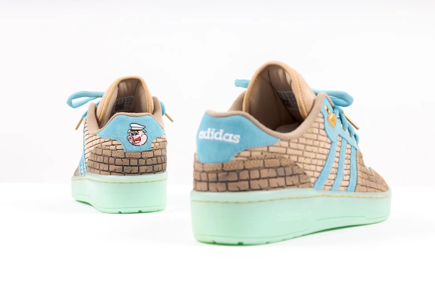 Кроссовки Adidas Rivalry Low x Unheardof 'Building Bridges', бежевый/голубой — фото 3