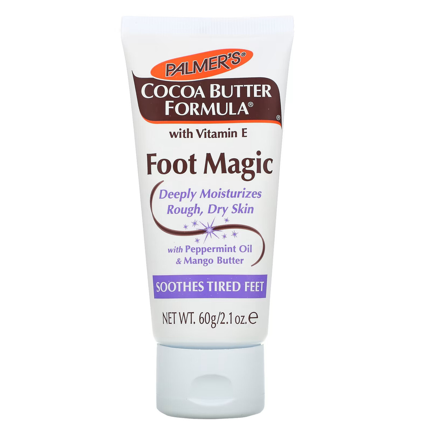 

Palmer's, Foot Magic, состав с какао-маслом, витамином Е, маслом перечной мяты и маслом манго, 60 г (2,1 унции)