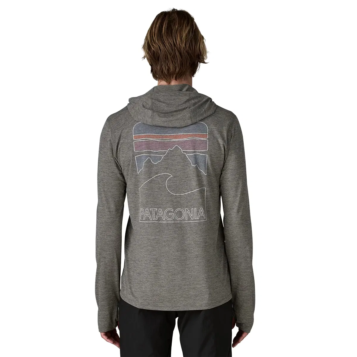 Мужское худи с принтом Peak Visions Patagonia, Forge Grey/Noble Grey X-Dye
