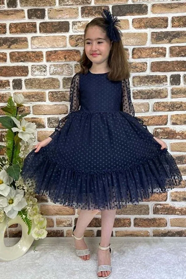 Детское платье для девочек с кружевом Katkat princess lace buckle Mnk, Navy Blue