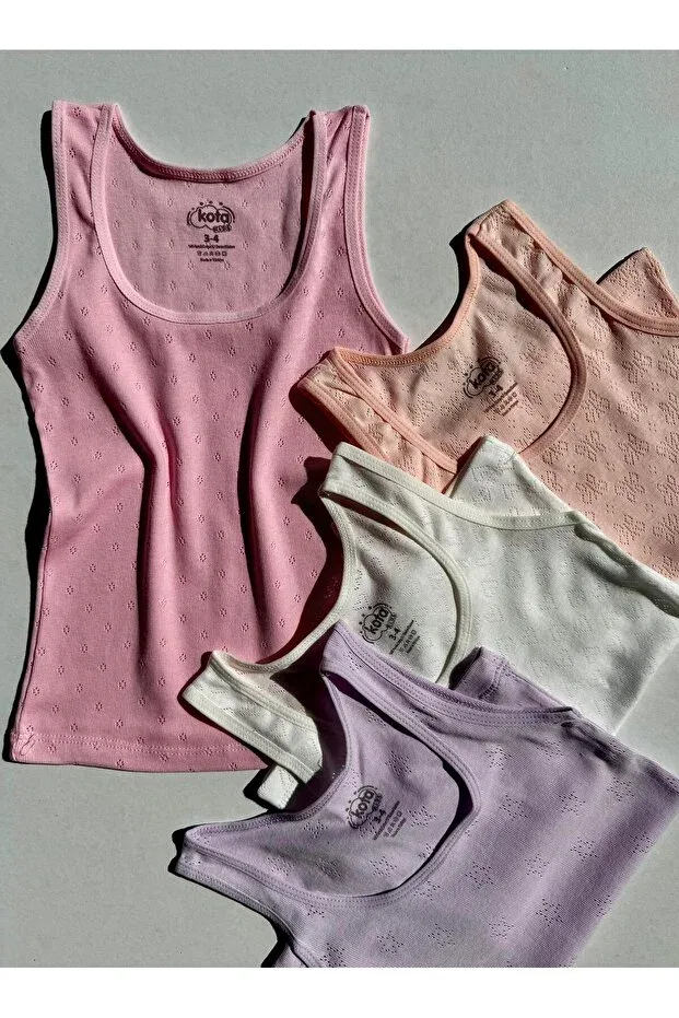 Детский комплект для девочек хлопковый 4 предмета Victroy, Nude Color — фото 3