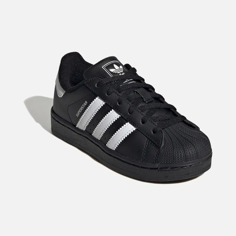 Детские спортивные кроссовки с классическим дизайном adidas Originals Superstar II C (PS), Черный — фото 3