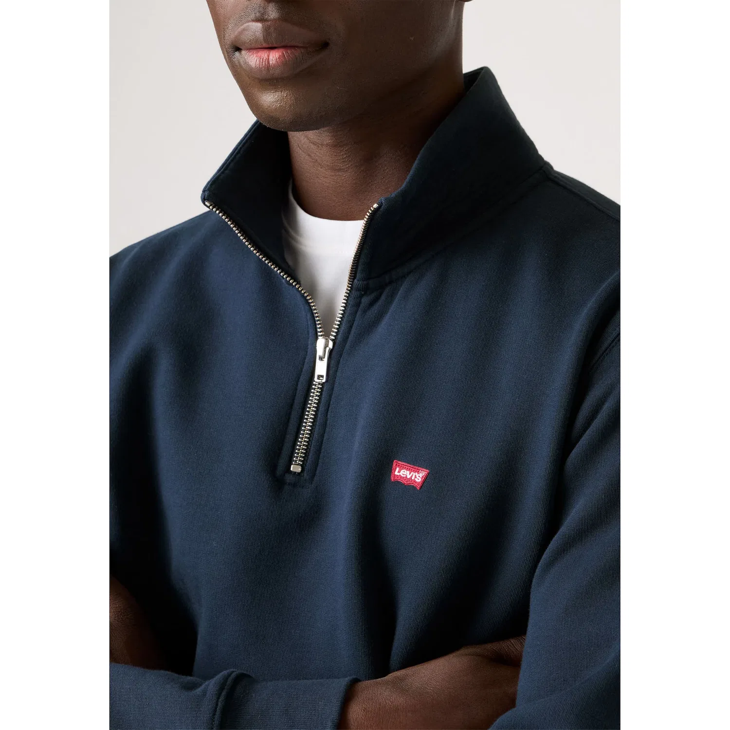 Мужской худи с воротником-стойкой и логотипом Levi's, Navy Blazer — фото 4