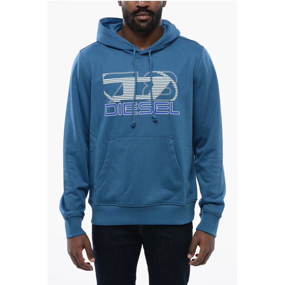 

Толстовка с капюшоном из хлопка с принтом S-GINN-HOOD-K40 Diesel, Blue