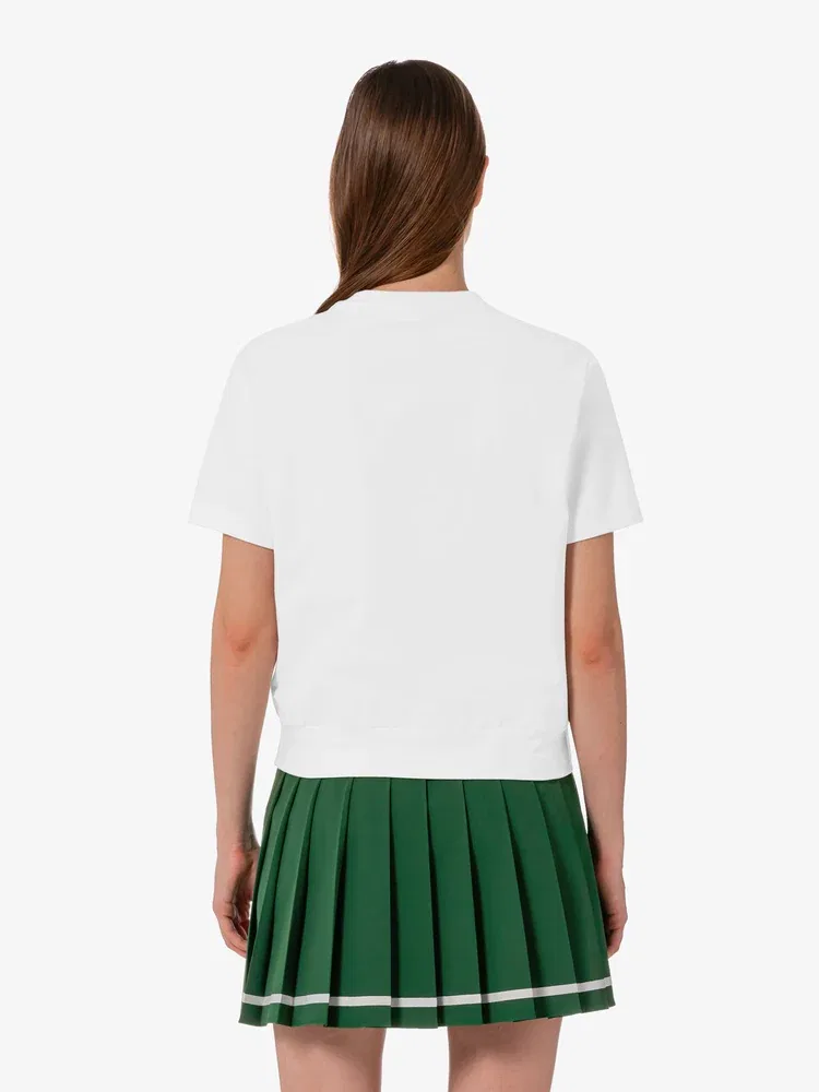 Футболка LACOSTE TF600E, с кружевным воротником, белая — фото 3
