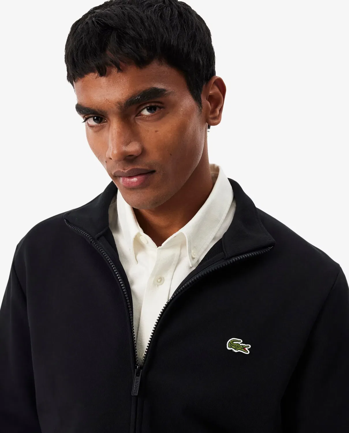 Мужская худи на молнии Lacoste хлопковая, Negro — фото 3