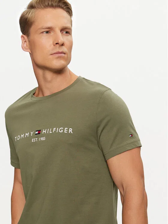 Футболка regular fit Logo Tommy Hilfiger, зеленый — фото 4