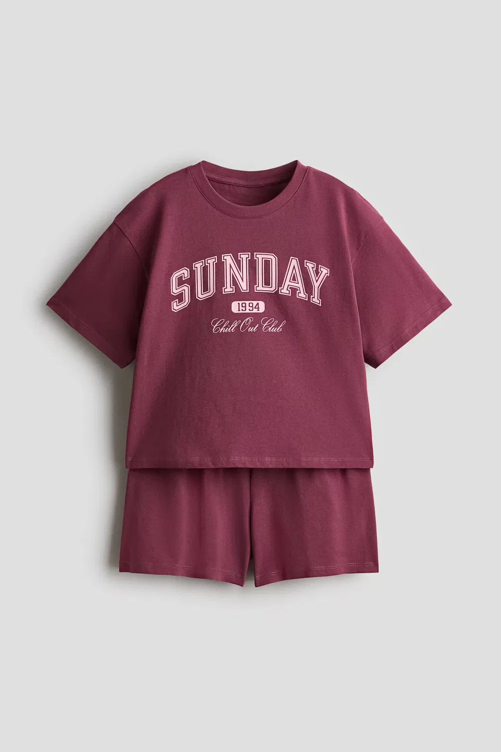Хлопковая пижама H&M, Dunkelrosa/Sunday