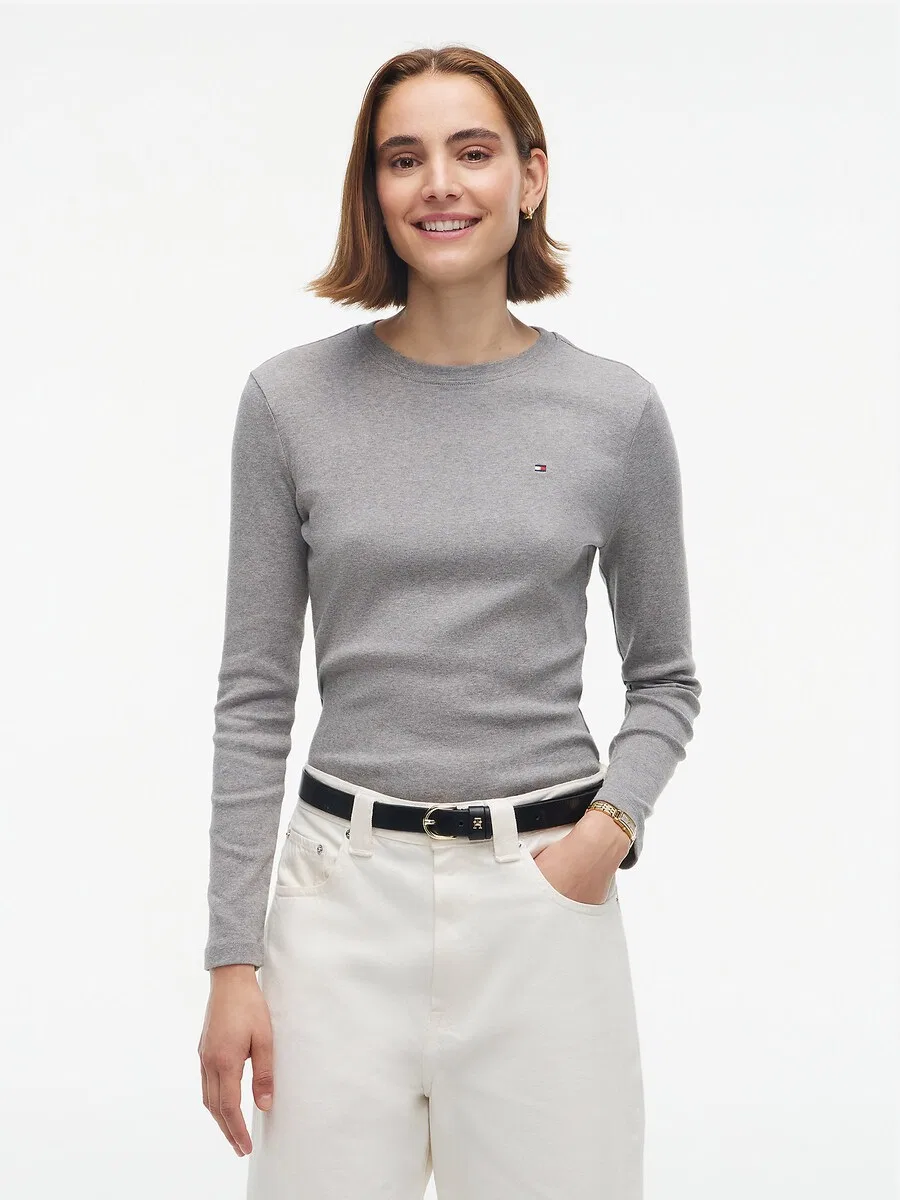 Топ TOMMY HILFIGER 'Cody' серого цвета с пятнистым рисунком — фото 2