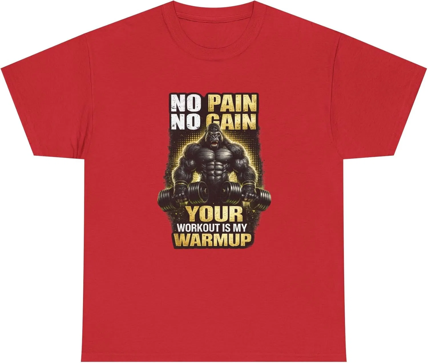 Женская футболка с надписью No Pain No Gain Gildan 5000, Red
