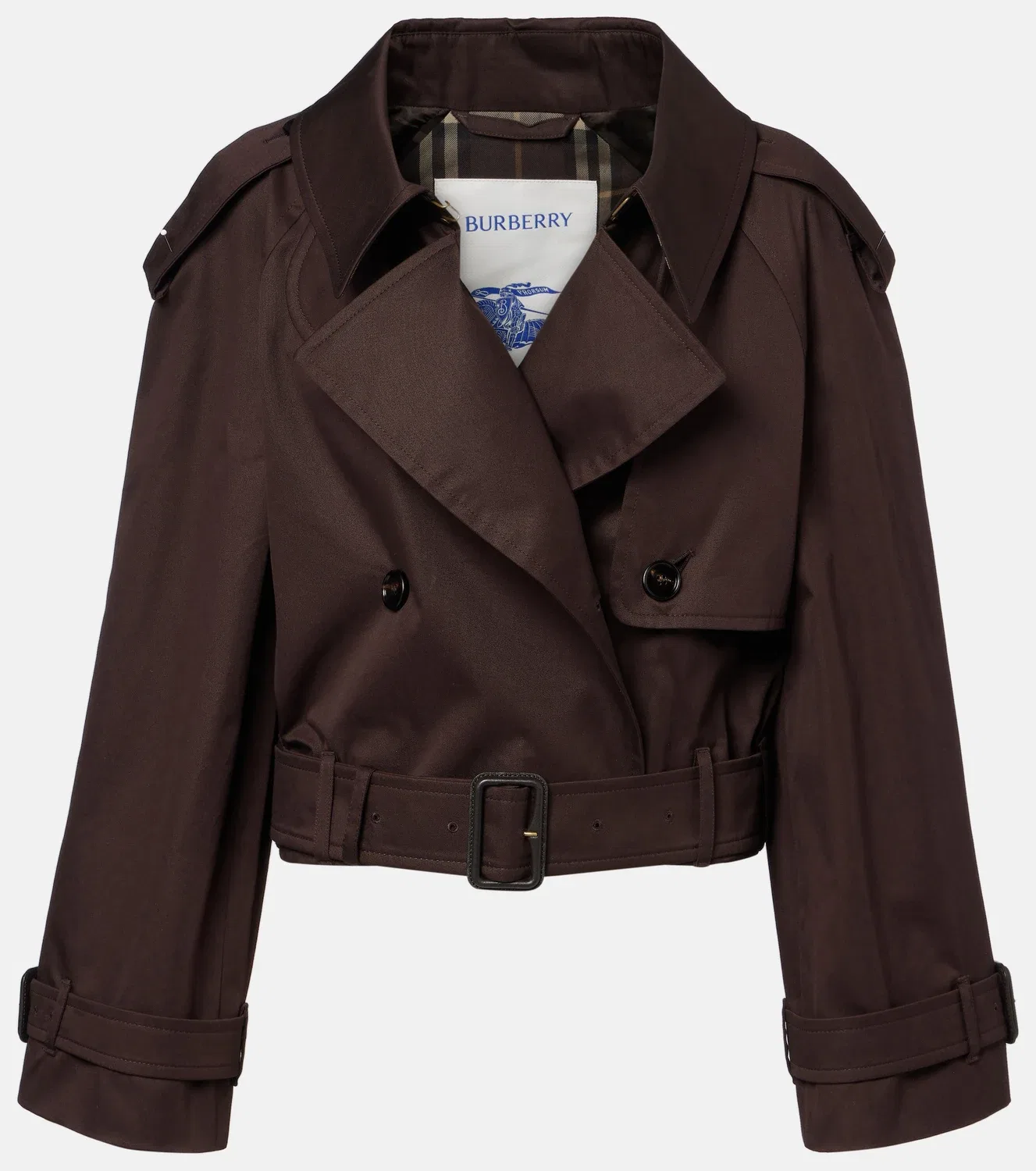 Легкая куртка из хлопка с поясом Burberry, коричневый