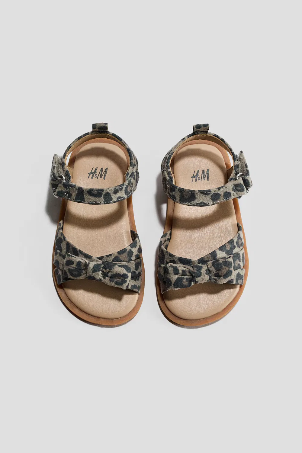 Босоножки с ремешками и аппликациями H&M, Beige/Leopardenprint