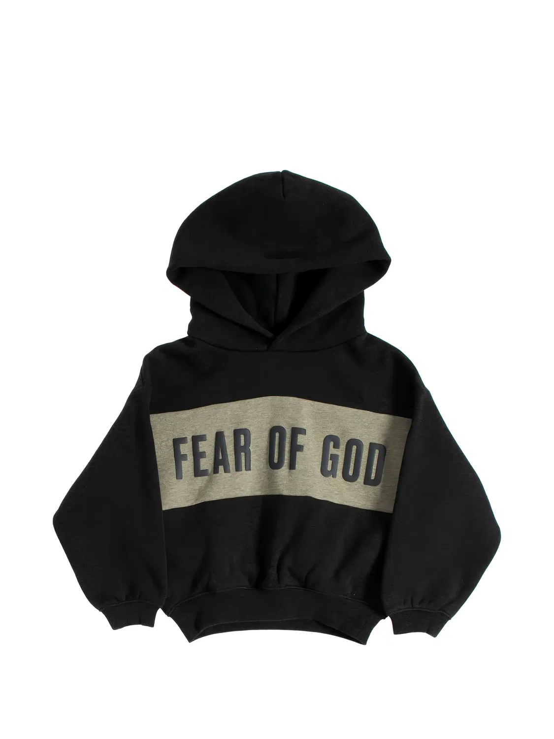 Укороченное худи со вставками Fear Of God Essentials Kids, черный
