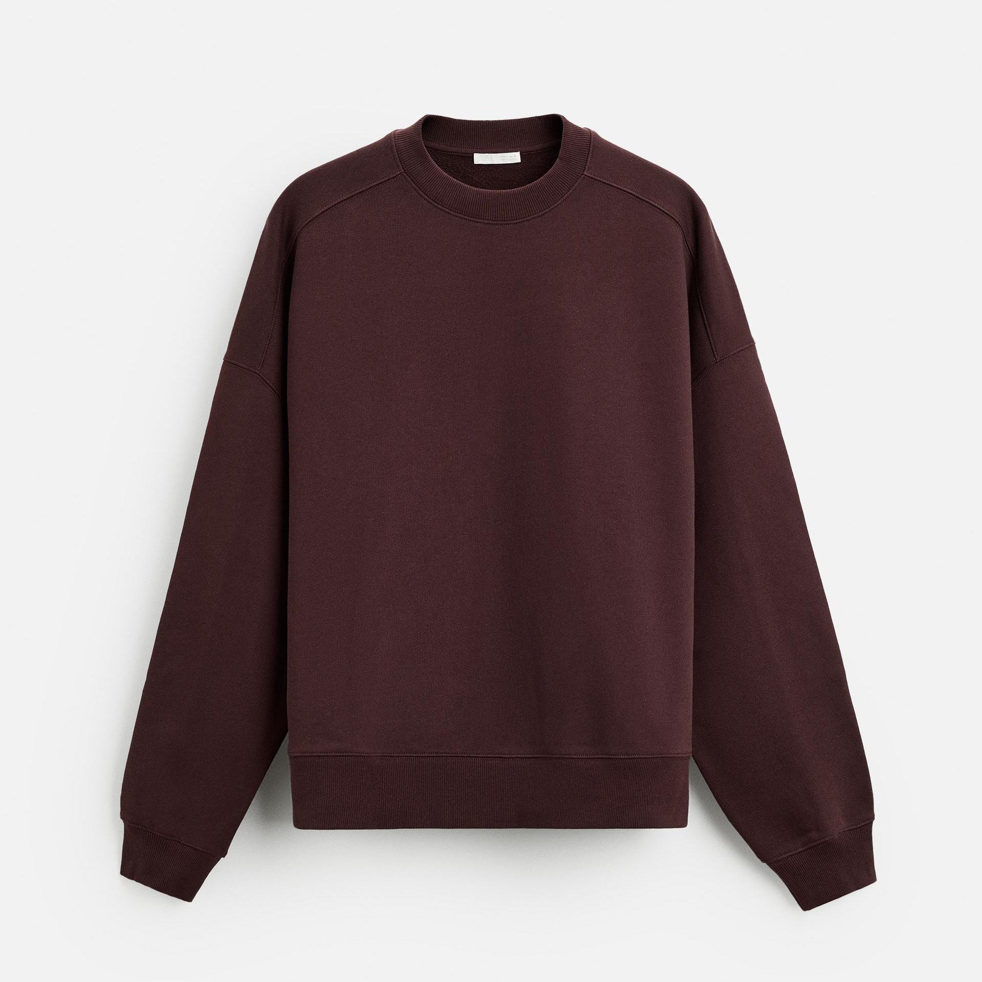 

Свитшот Zara Boxy Fit, темно-баклажановый