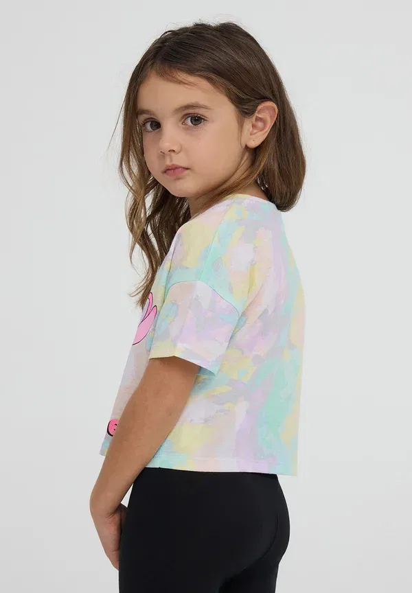Футболка с принтом Coloured with stitch and - print t-shirt Terranova, розовый — фото 3