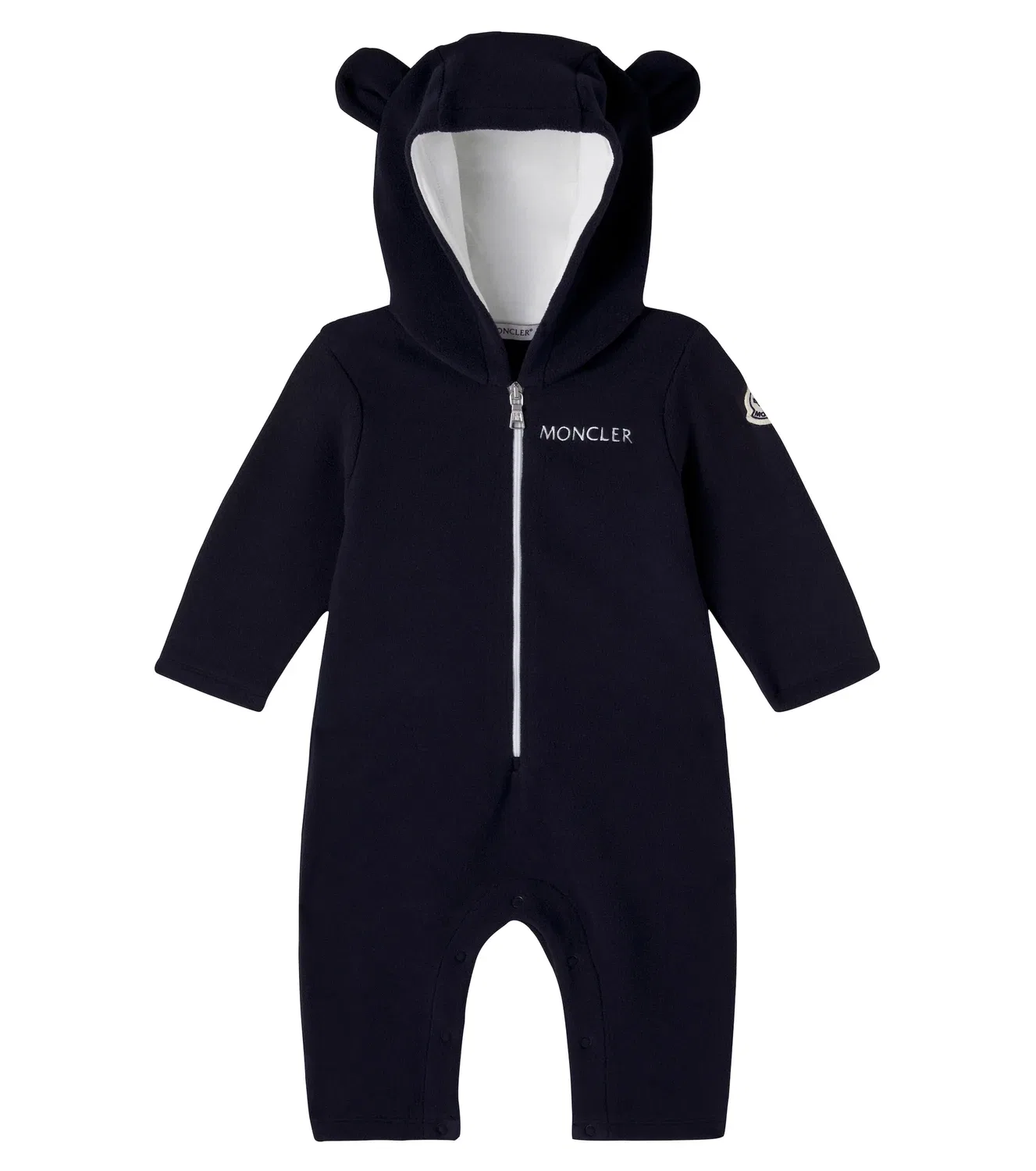 Комбинезон флисовый с капюшоном Moncler Enfant, синий