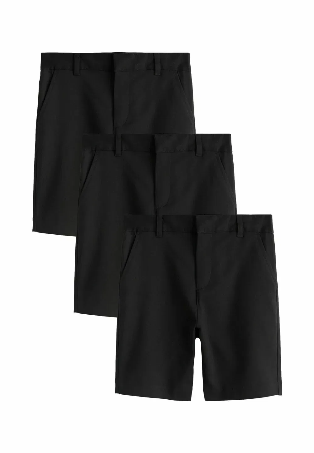 Стандартный крой - комплект из 3 обычных школьных шорт с застежкой Clarks, Black