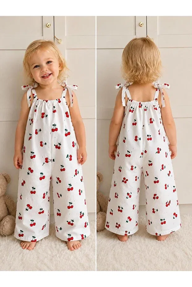Детский комбинезон для девочек с принтом Moda Lina Baby, White — фото 2