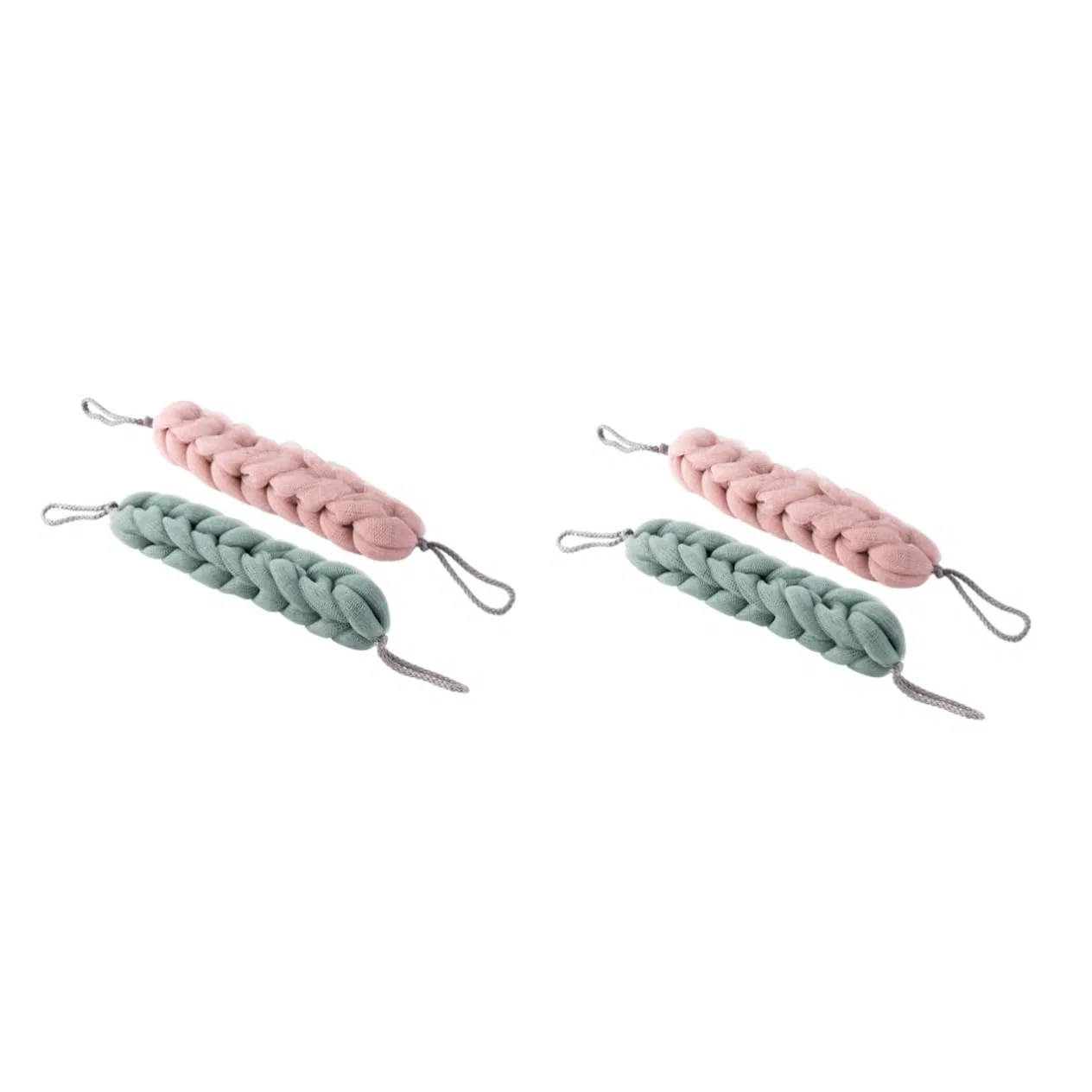 Набор банных мочалок 4 шт, FRCOLOR, 29x55 см, Light Pink and Light Green