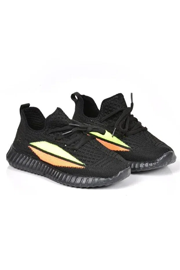 Детские спортивные кроссовки для девочек со светодиодами Yezzy Cool, Черный