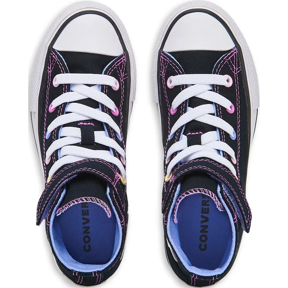 Детские высокие кроссовки Chuck Taylor All Star 1V Converse, Black/Multi — фото 4