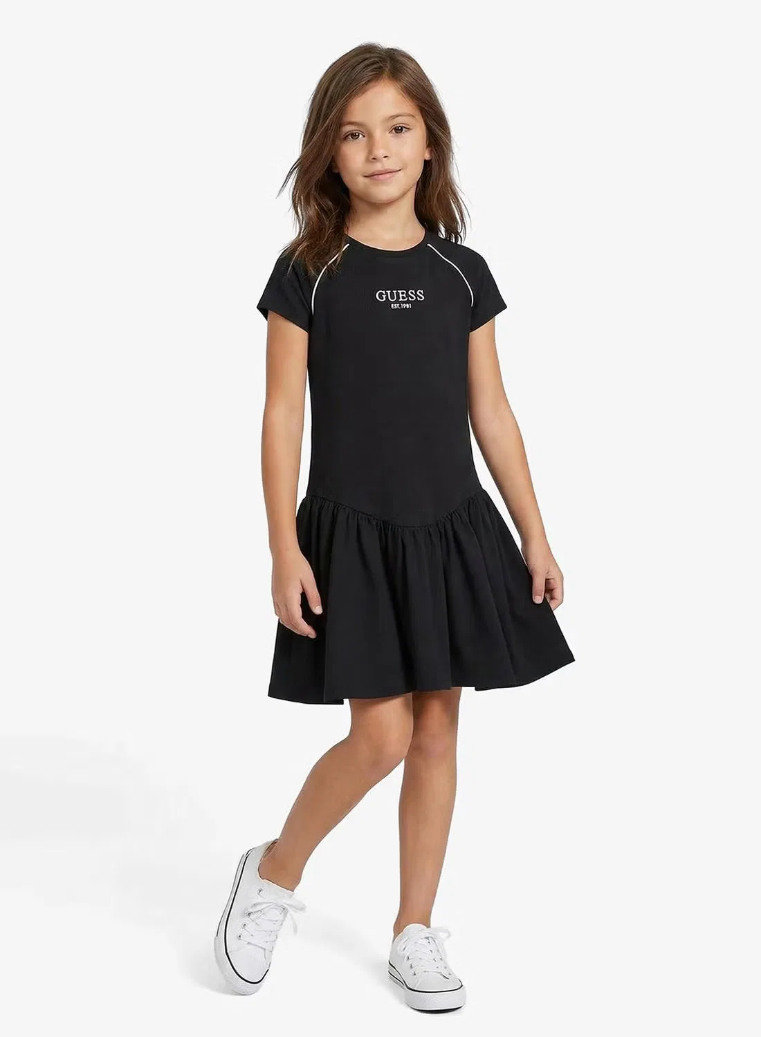 Платье-мини с коротким рукавом Guess, черный