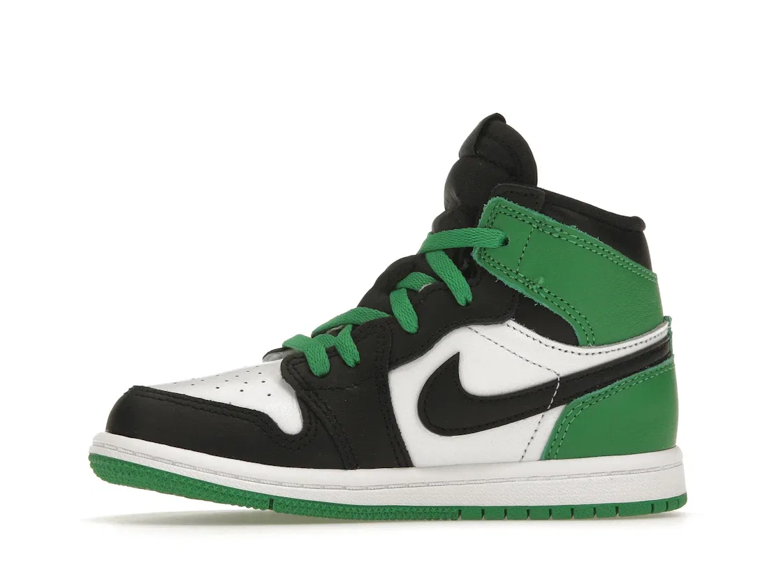 Детские кроссовки с принтом Jordan 1 Retro High OG Jordan, Black/Lucky Green-White — фото 3
