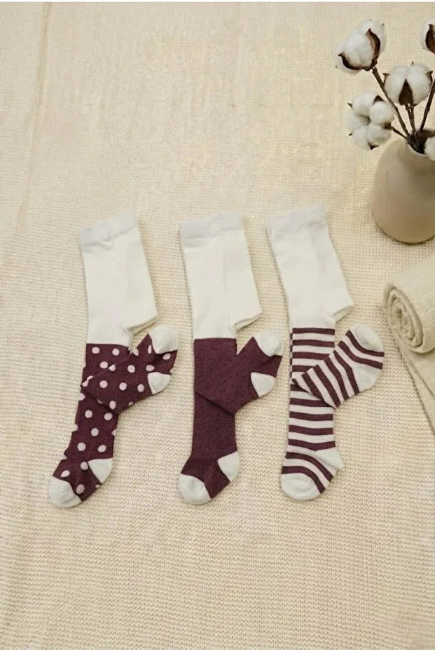 Детские колготки для девочек хлопковые комплект 3 шт Cocole Socks, Multicolor