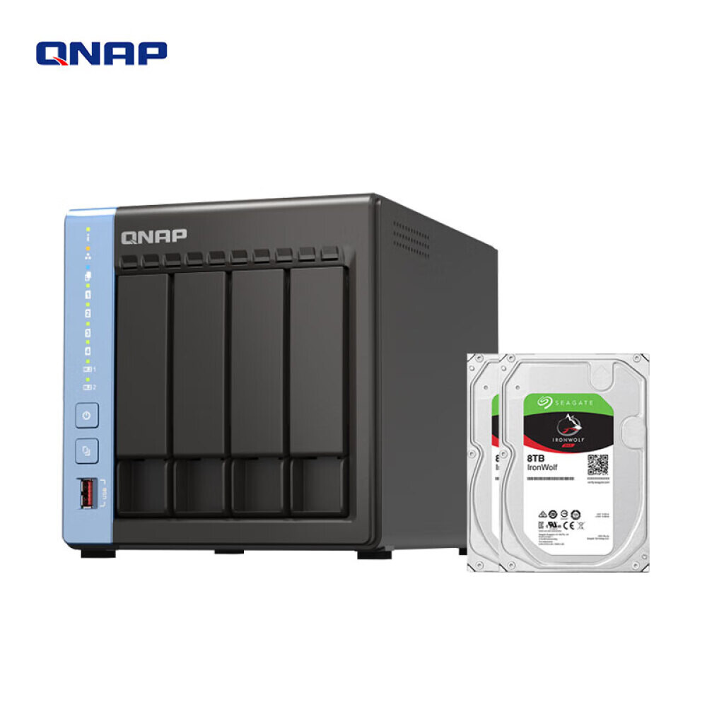 

Сетевое хранилище QNAP TS-464C с 4 отсеками с 2 Seagate IronWolf 8Tб