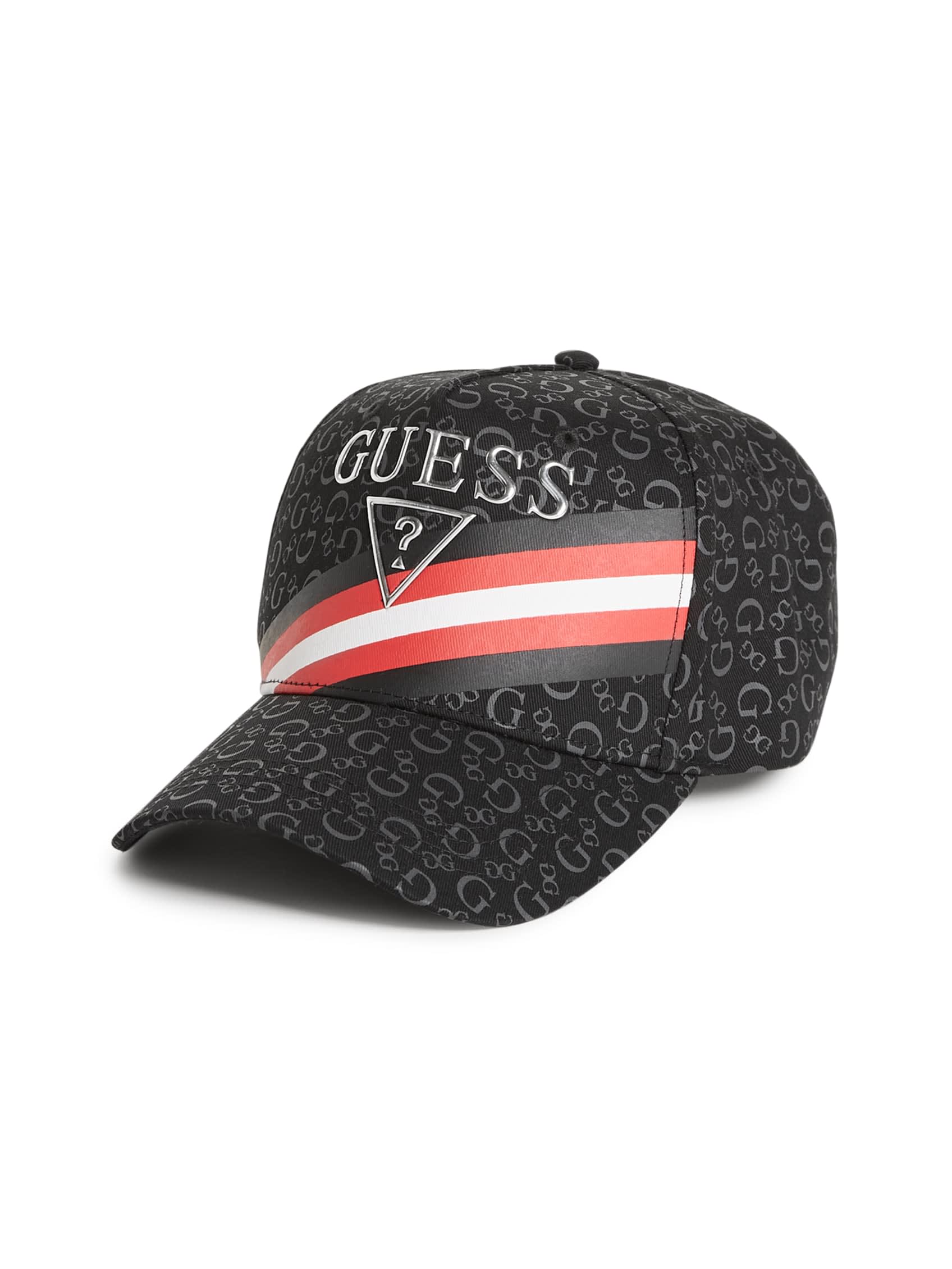 

Бейсболка с логотипом в полоску Guess Factory, цвет coal