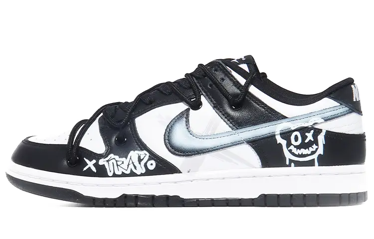 

Кроссовки Nike Dunk Skateboard Shoes Women's Low-Top Black White, Черный, Кроссовки Nike Dunk Skateboard Shoes Women's Low-Top Black White