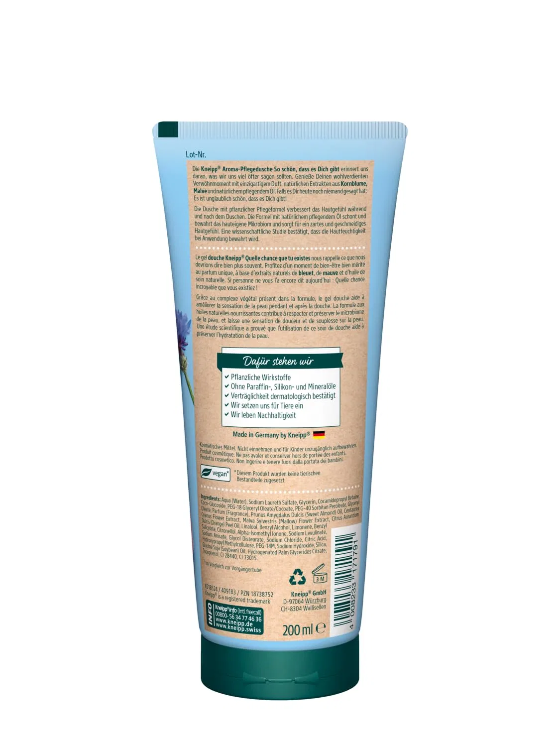 Гель для душа Aroma с экстрактами василька и мальвы, Kneipp, 200 мл, набор 2 шт, Multicoloured — фото 2