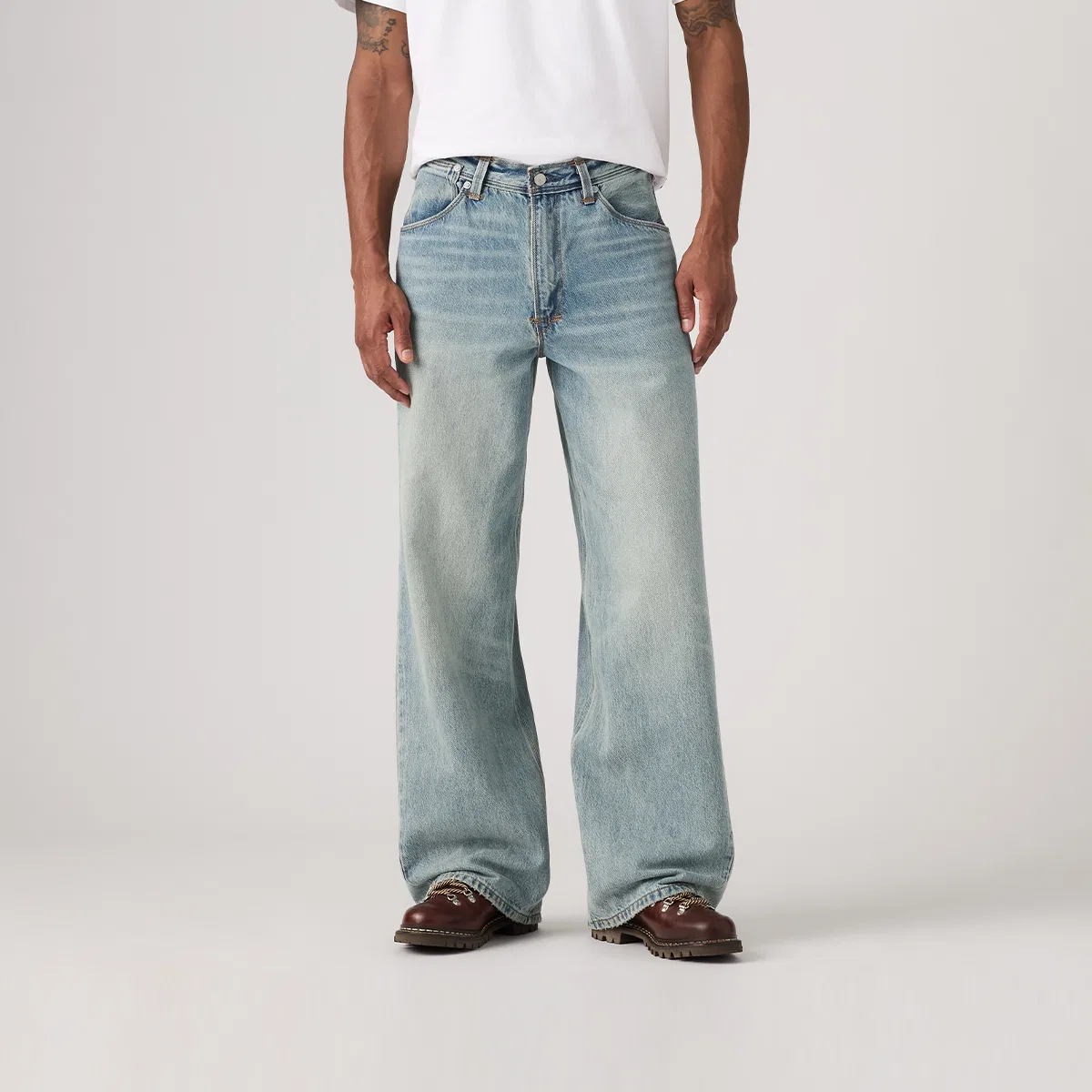 Мужские джинсы свободного кроя с широкой штаниной Levi's, Light Blue — фото 4