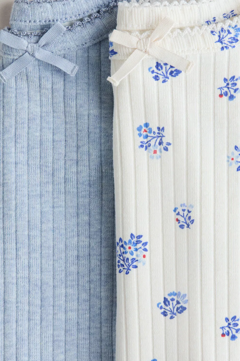 2 хлопковые рубашки в упаковке H&M, Blau/Geblümt — фото 2