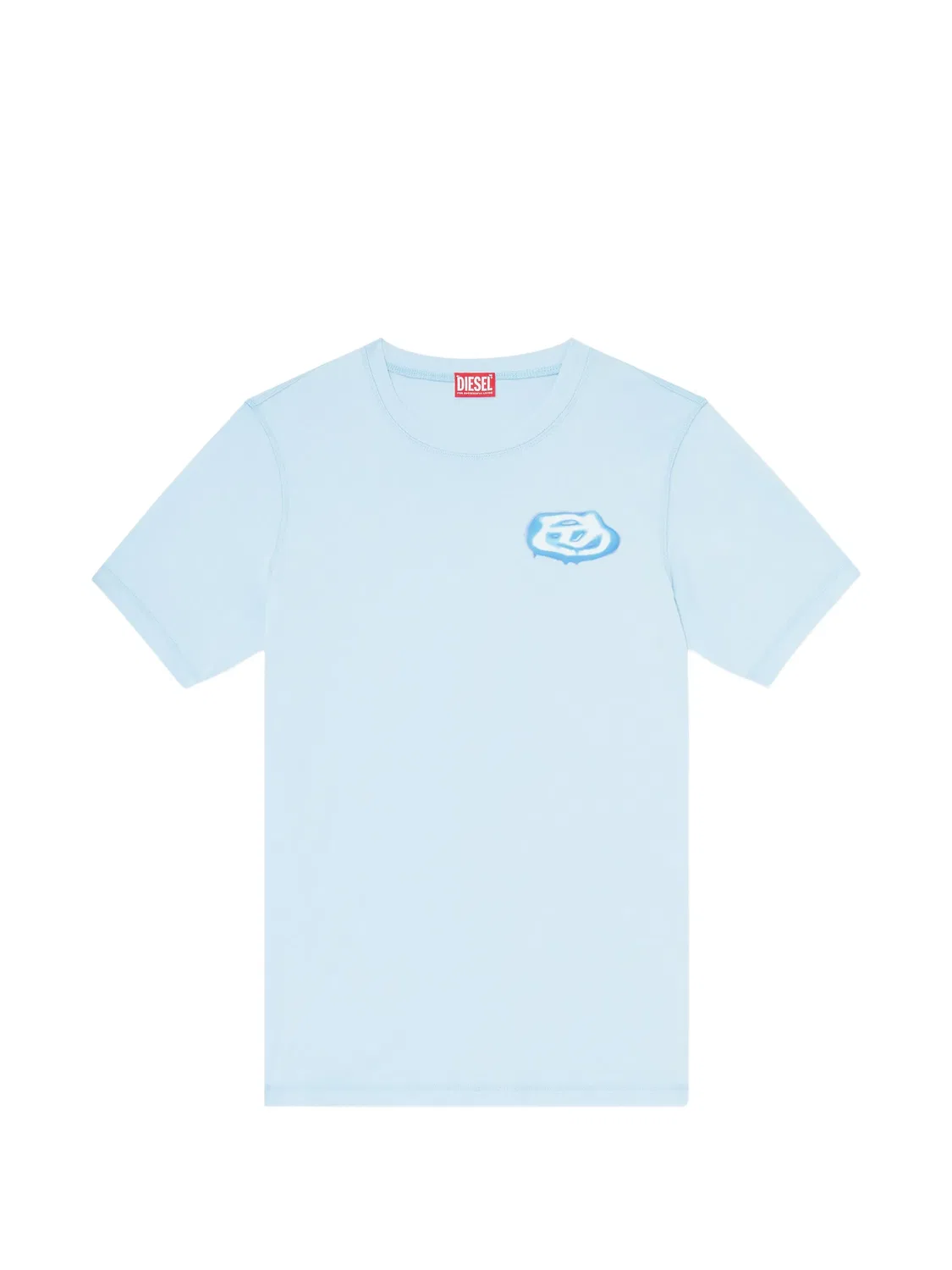 Футболка Oval D из синего хлопка Diesel, синий