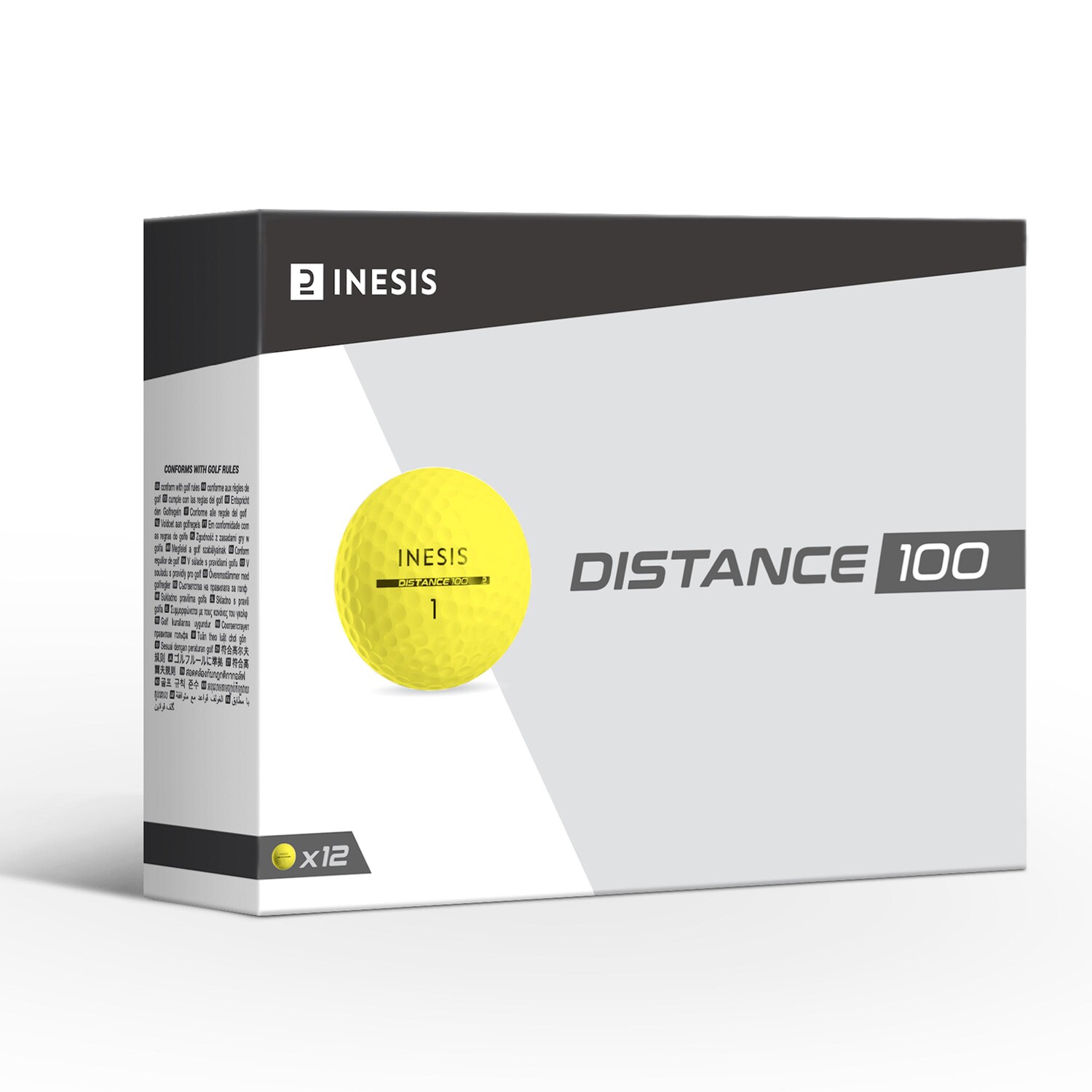 

Мячи для гольфа Distance 100 - 12 штук желтые INESIS, желтый
