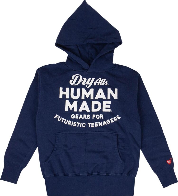 

Толстовка Human Made Logo Hooded Sweatshirt 'Navy Blue', синий
