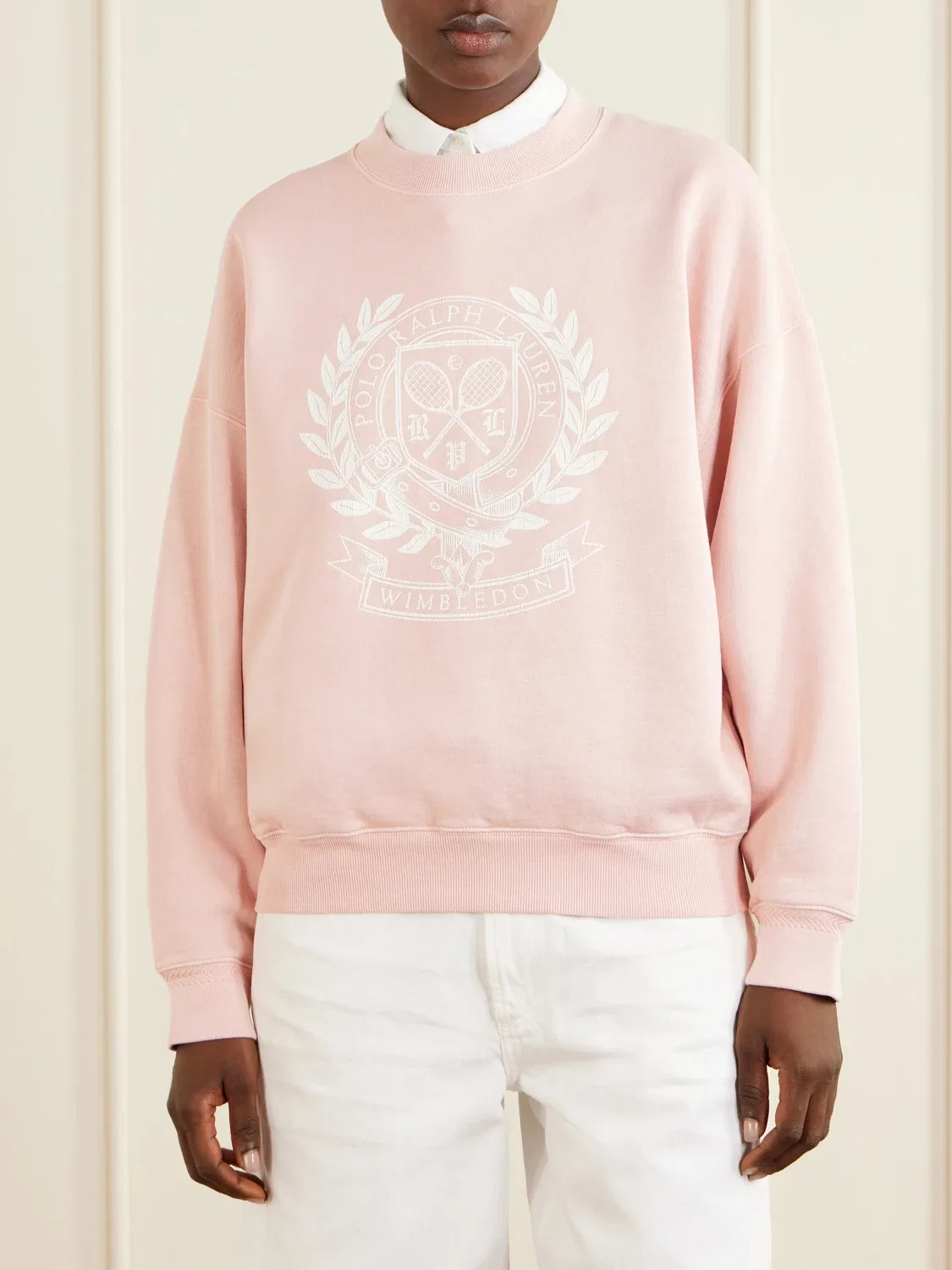 Свитшот из хлопкового трикотажа с принтом логотипа + Уимблдон POLO RALPH LAUREN, розовый — фото 3