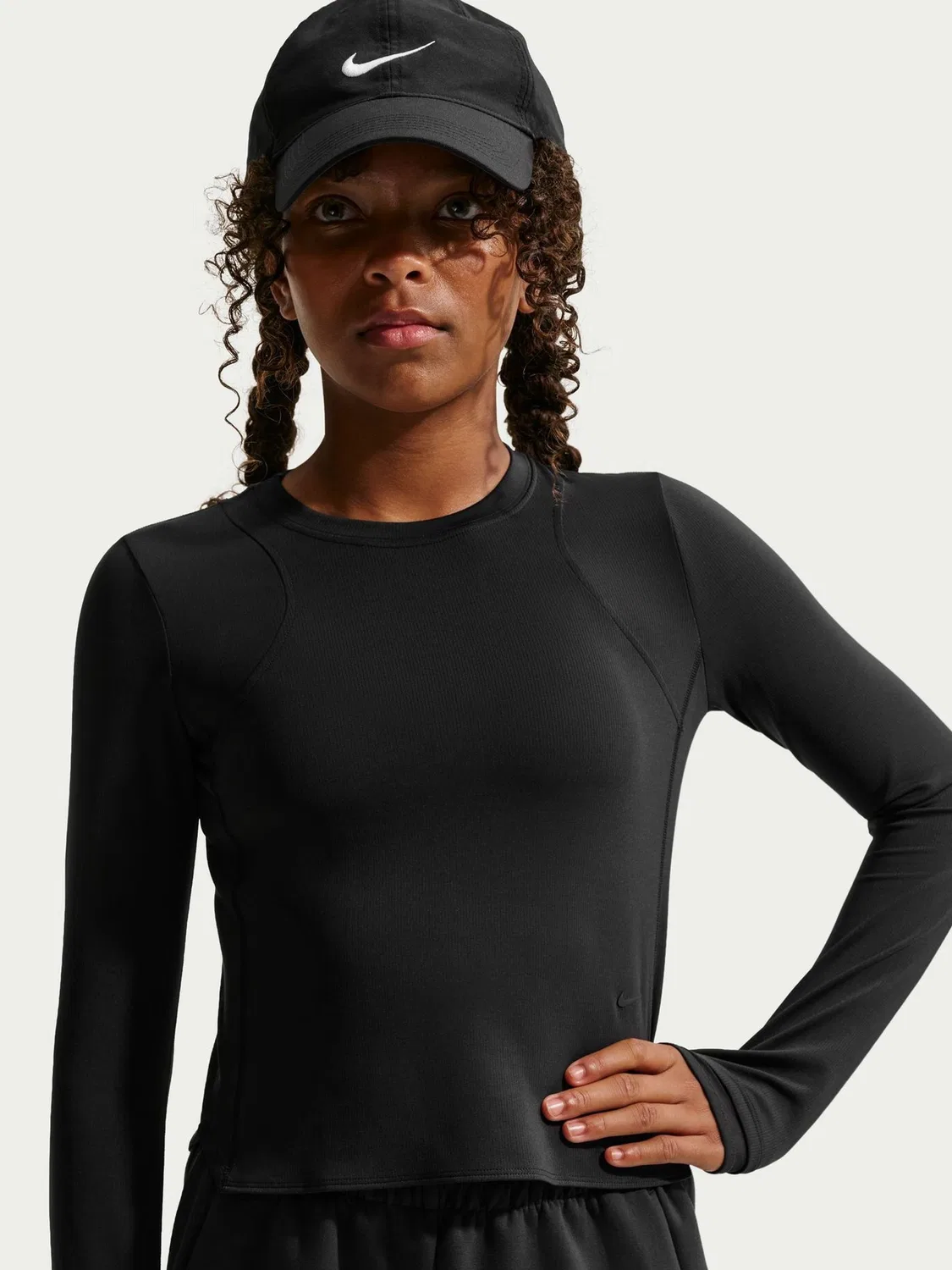 Футболка с длинным рукавом Dri-FIT Knit Nike, черный — фото 3