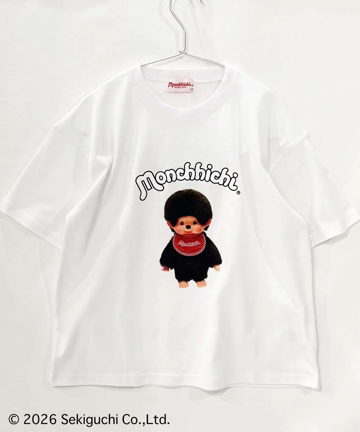 Детская футболка оверсайз с принтом Monchhichi SHISKY, Off White — фото 2