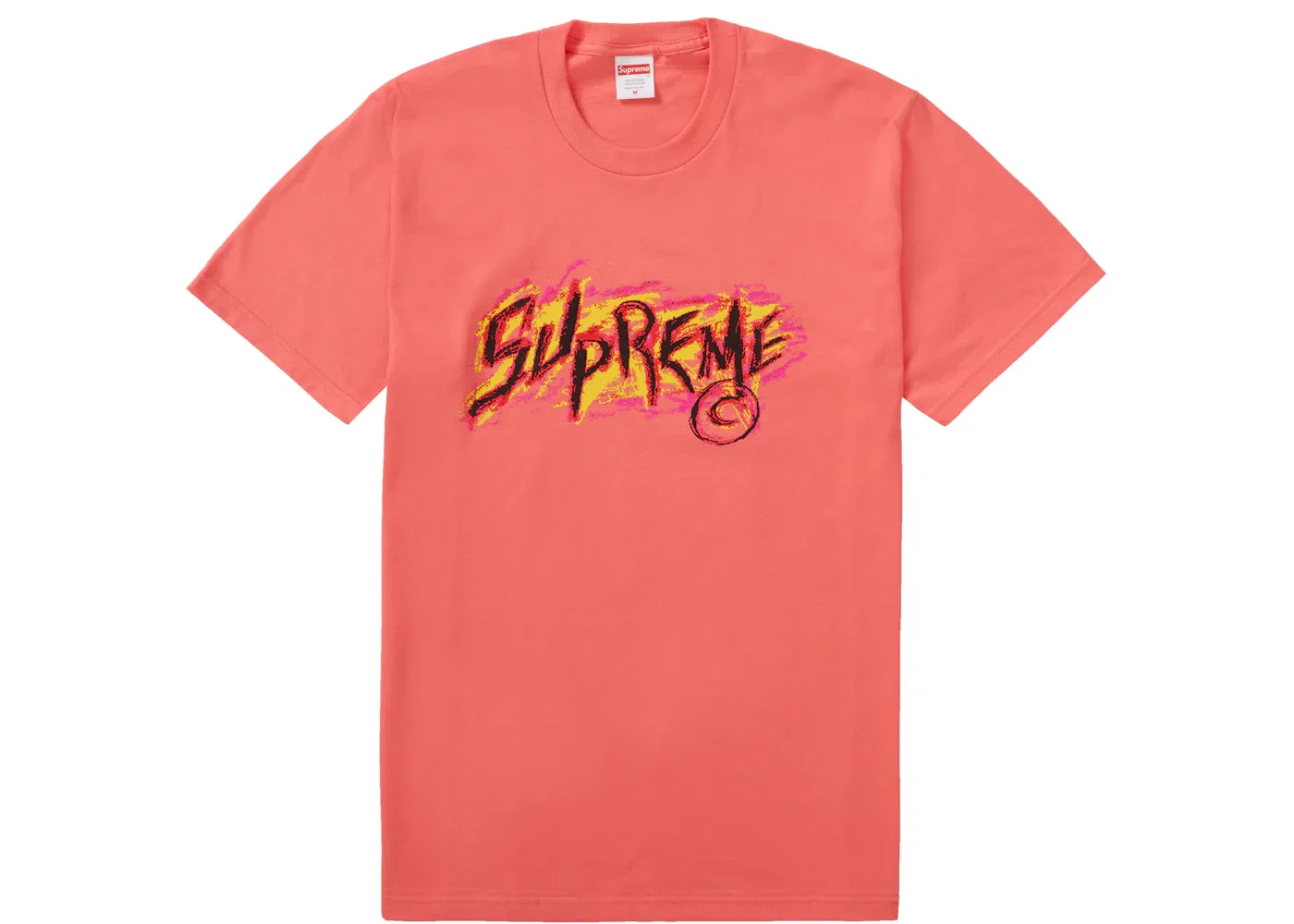 Мужская футболка хлопковая Supreme Tee, Bright Coral