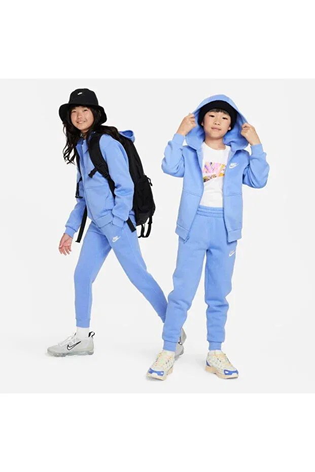 Детский спортивный костюм для девочек с флисом Sportswear Club Nike, Blue — фото 2
