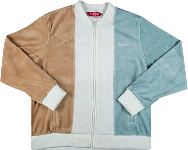 

Толстовка Supreme Velour Zip Up Sweatshirt 'Tan', загар