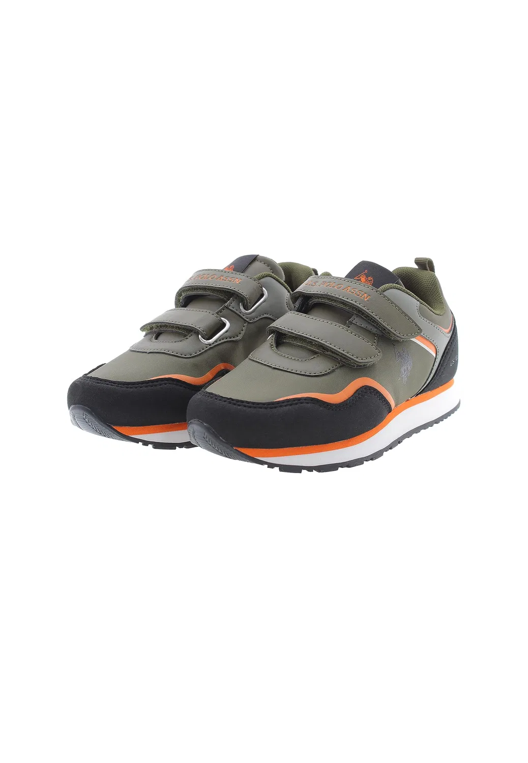 Детские кроссовки на липучке для мальчиков U.S. POLO ASSN., Army Green Black — фото 3