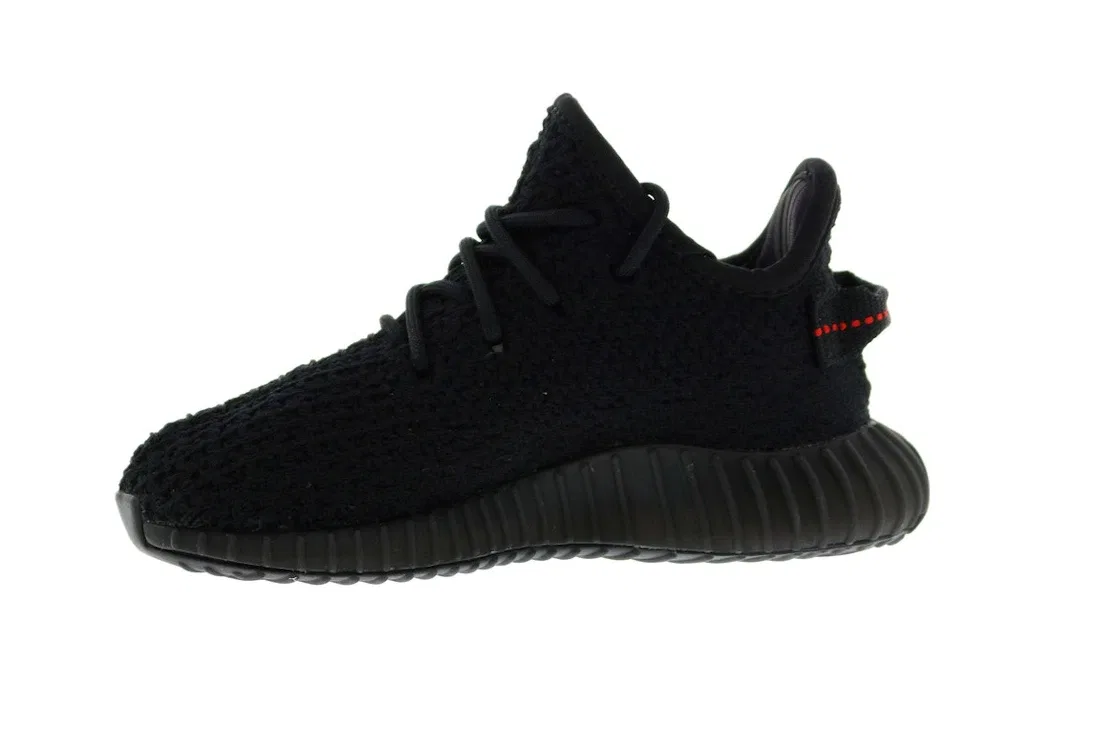 Детские кроссовки для активного отдыха с принтом Yeezy Boost 350 V2 Adidas, Core Black Core Black Red — фото 3