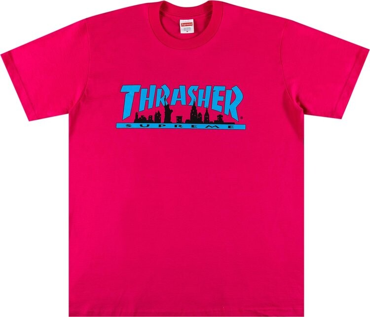 

Футболка Supreme x Thrasher Skyline Tee 'Pink', розовый