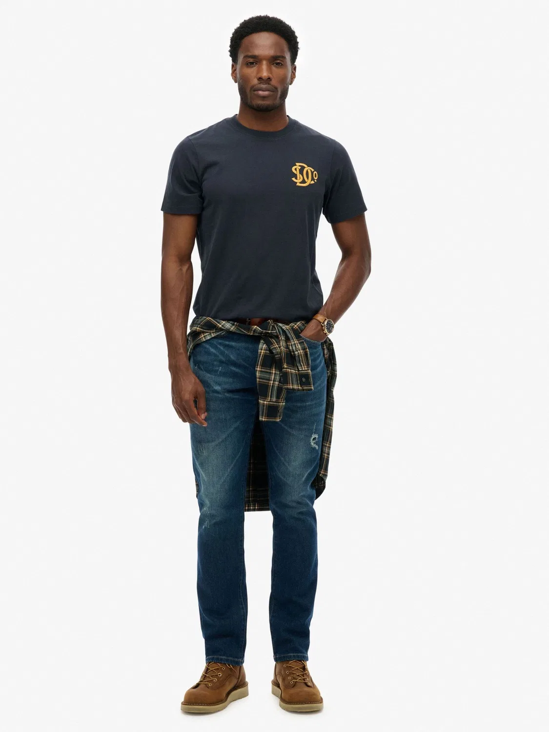 Футболка Relaxed Fit Superdry Sd&Co Neon, Navy Blue — фото 2